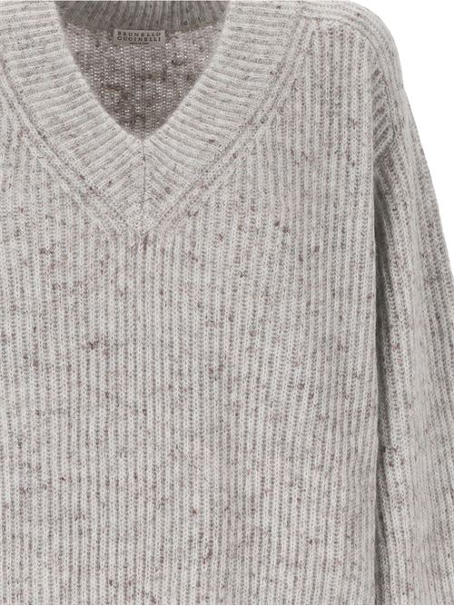 Maglia misto lana grigio chiaro Brunello Cucinelli | MOL591102CXS01